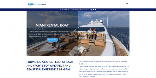 Elite Yachts Miami Boat Rental Software