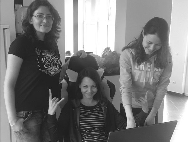 The girls work hard too