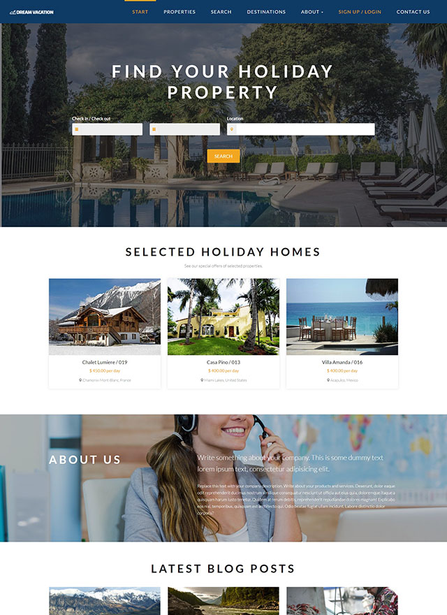 VEVS Vacation Rental Website