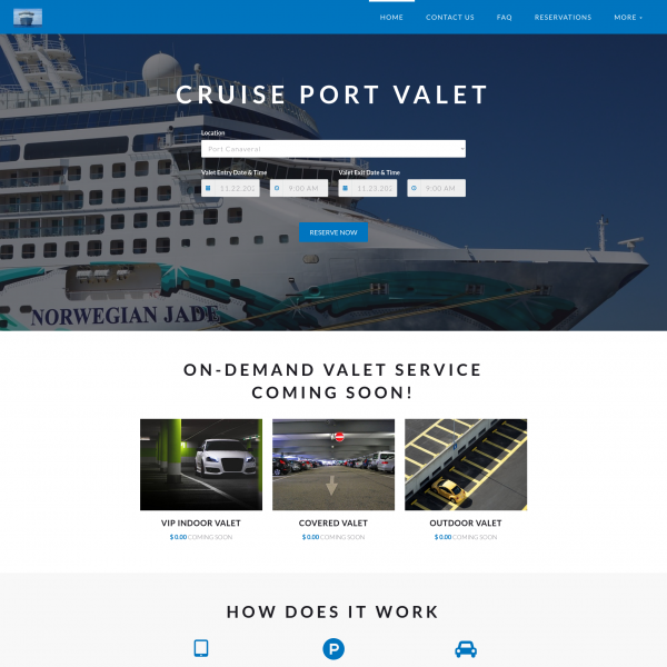 Cruise Port Valet Parking Reservation Software