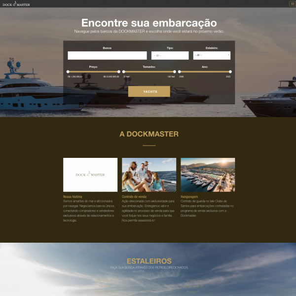 Dock Master Yacht Charter Website