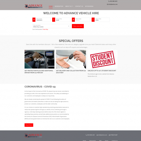 Advance Vehicle Hire Car Rental Software
