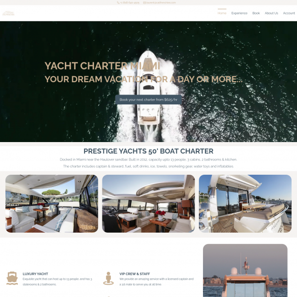REinvest Ventures, LLC Yacht Charter Website