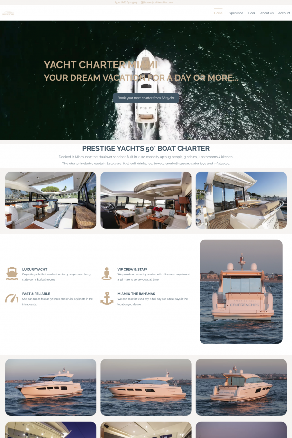 REinvest Ventures, LLC Yacht Charter Website