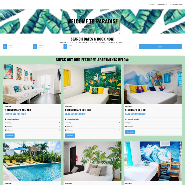 Paradise Point Barbados Vacation Rental Software