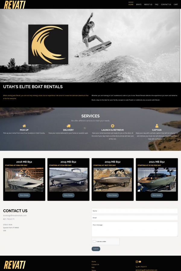 Revati Rentals Boat Rental Website