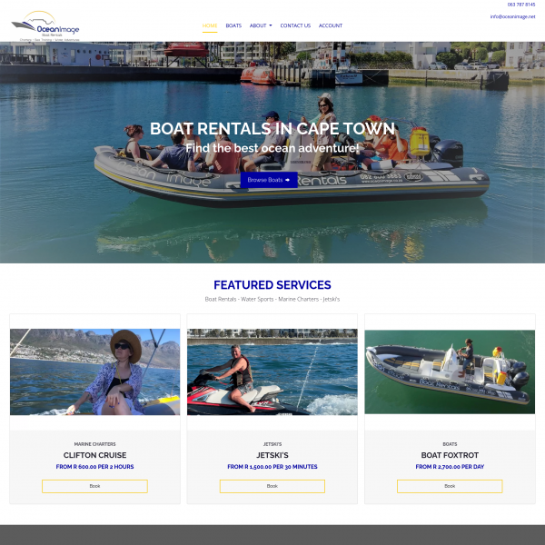 Ocean Image Boat Rental Website