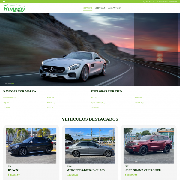 RUNWAY MOTORS PR Car Dealer Website Builder