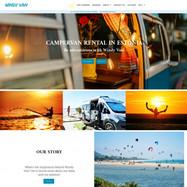 Windy Van Rent Caravan & Camper Rental Website