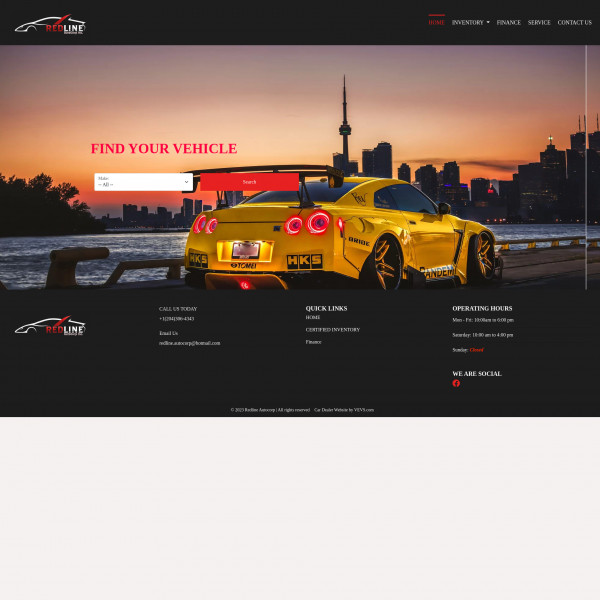 Redline Autocorp Car Dealer Website Builder