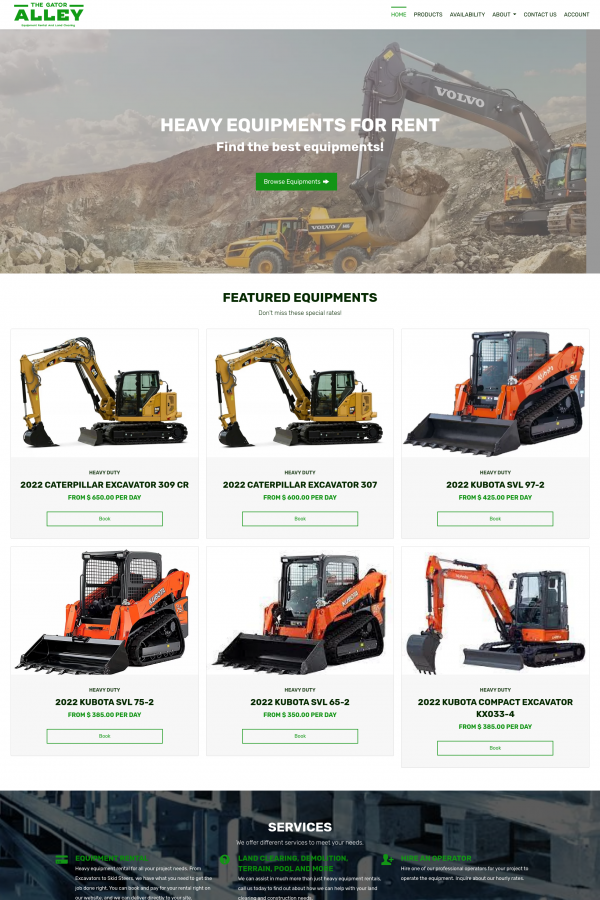 The Gator Alley Equipment Rental Software