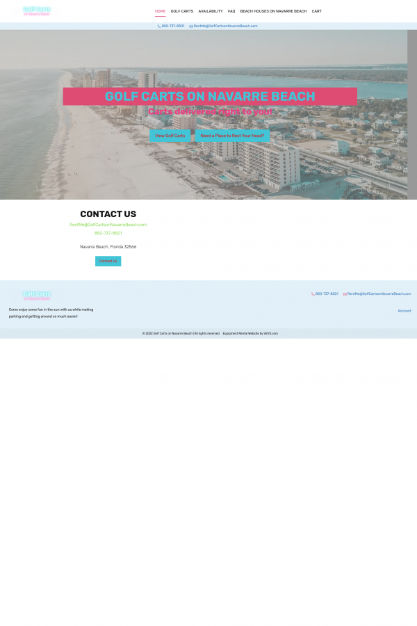 Golf Carts on Navarre Beach Equipment Rental Software