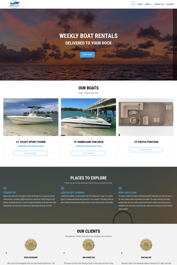 Manatee Marine Rentals Boat Rental Software