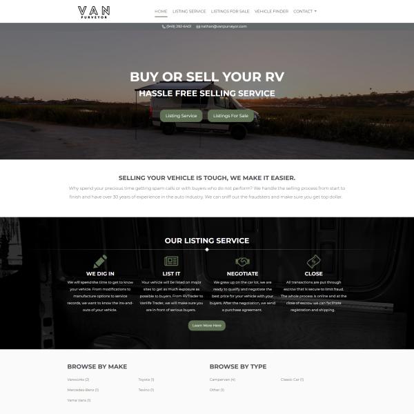 Van Purveyor Car Dealer Website Builder