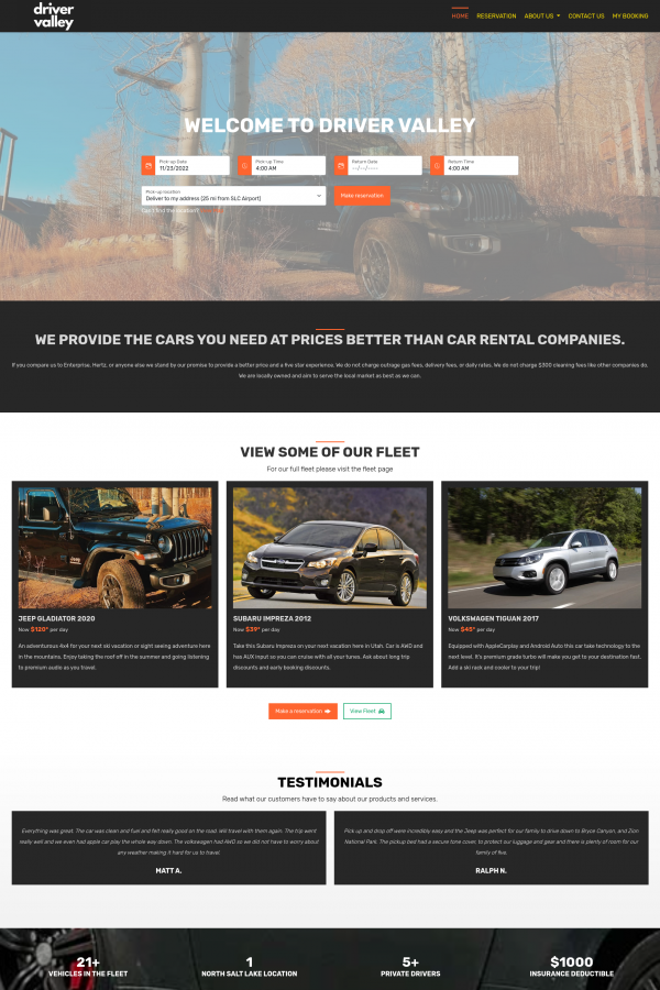 Driver Valley Car Rental Software