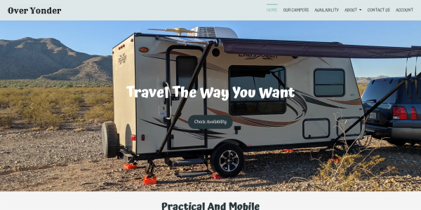 Over Yonder Caravan & Camper Rental Website