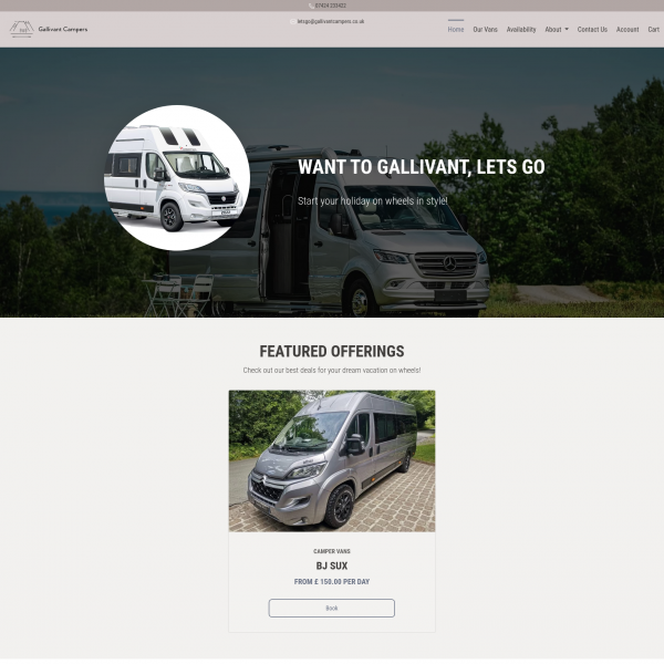 Gallivant Campers Caravan & Camper Rental Website
