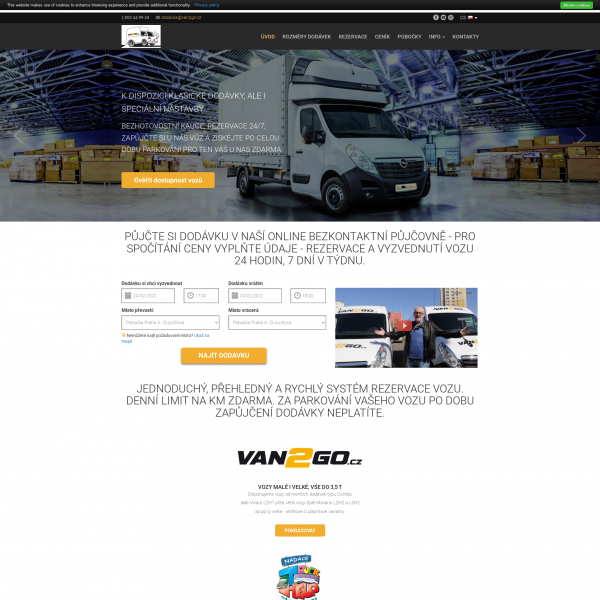 Van2Go Caravan & Camper Rental Website