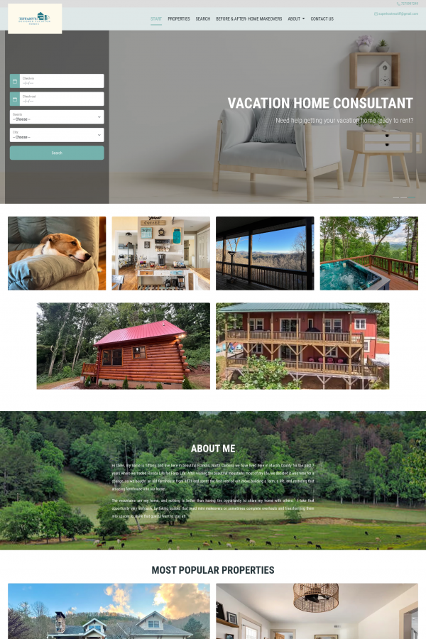 Tiffany's Designer Vacation Homes Vacation Rental Software