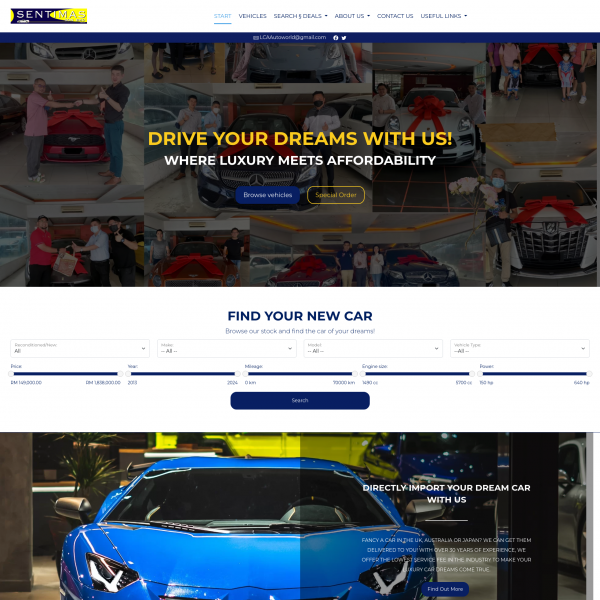Sentimas Sdn. Bhd. Car Dealer Website Builder