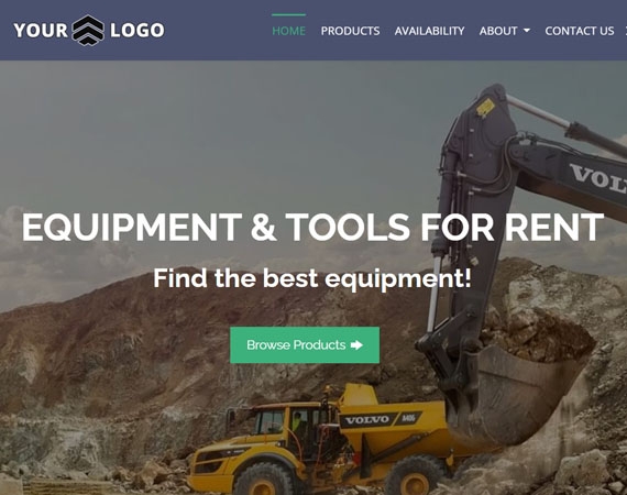 Create an Equipment Rental Website as unique as your business. New major update.