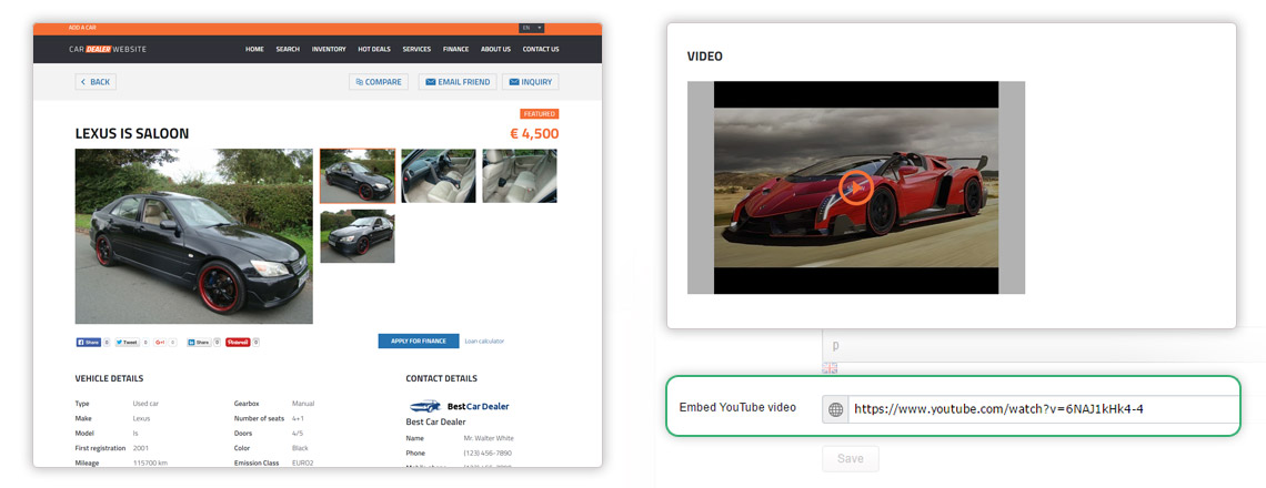 Car Dealer Website - Images and videos