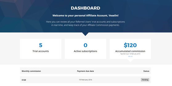 VEVS Affiliate Dashboard