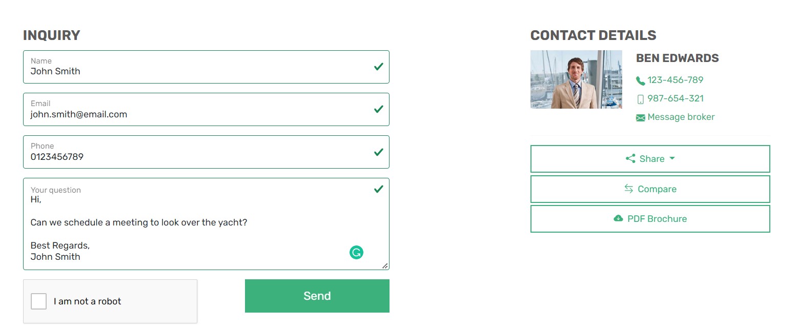 See all inquiries website visitors sent to you in the inquiry menu