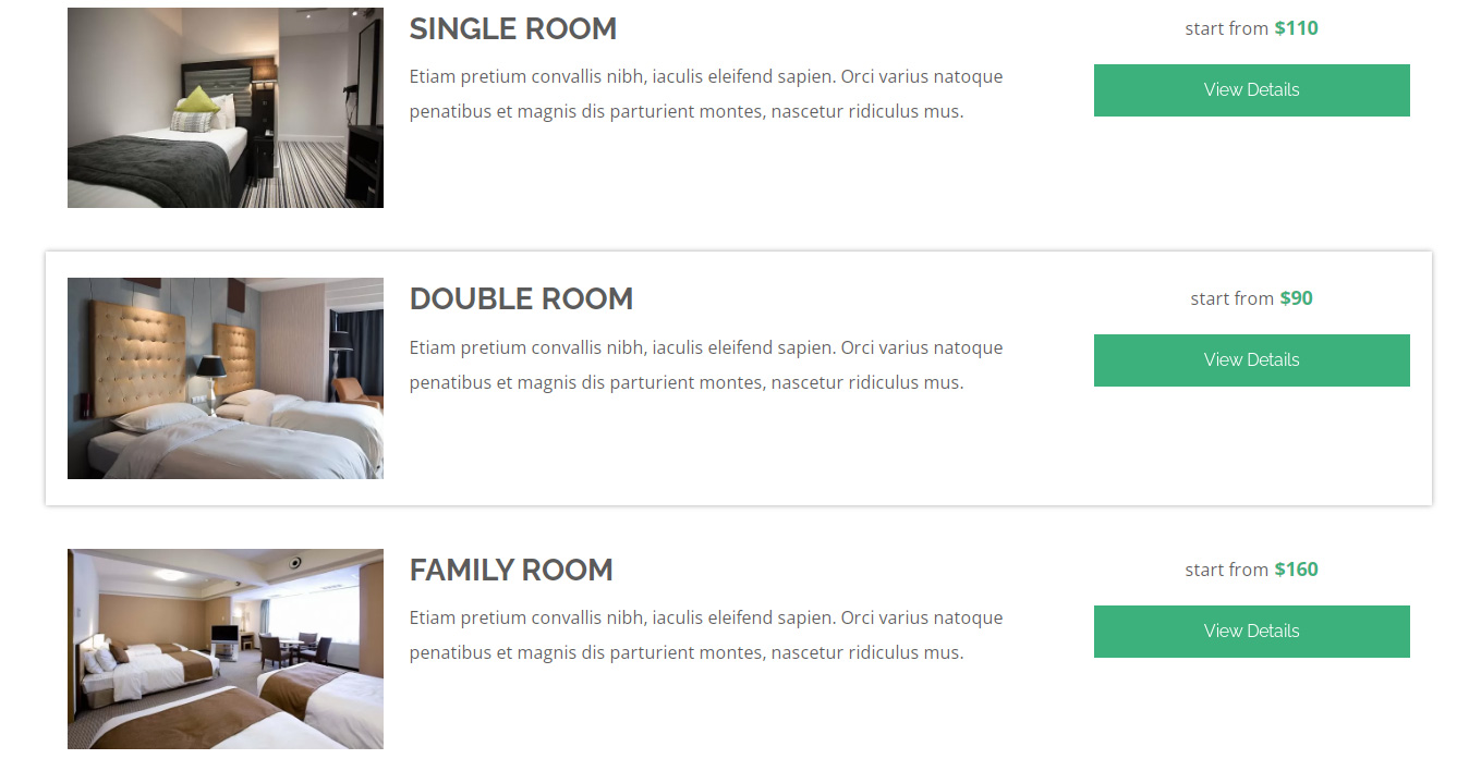 Room types widget