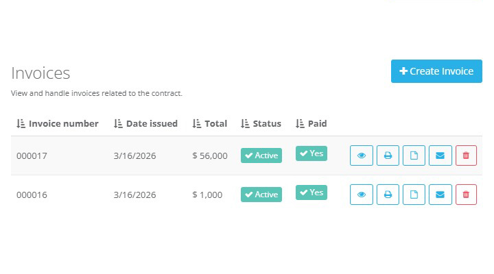 Invoices and Payments