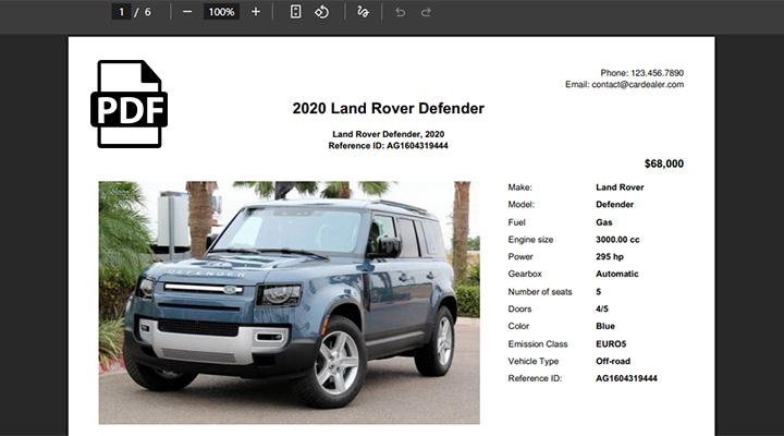 PDF brochures & Window stickers