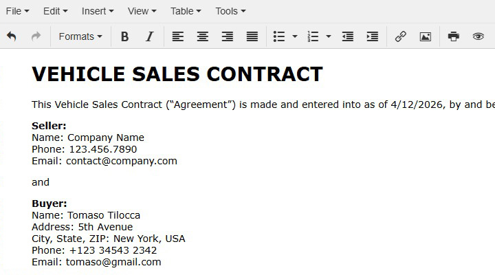Sales Contracts