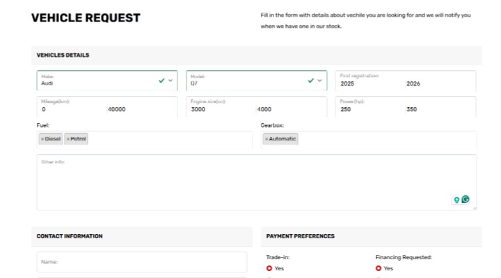 Vehicle requests