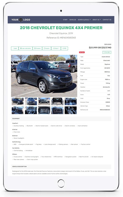 Car Dealer Website Builder Features
