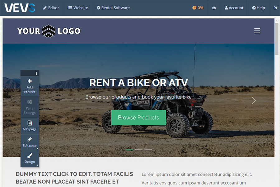 Website home page