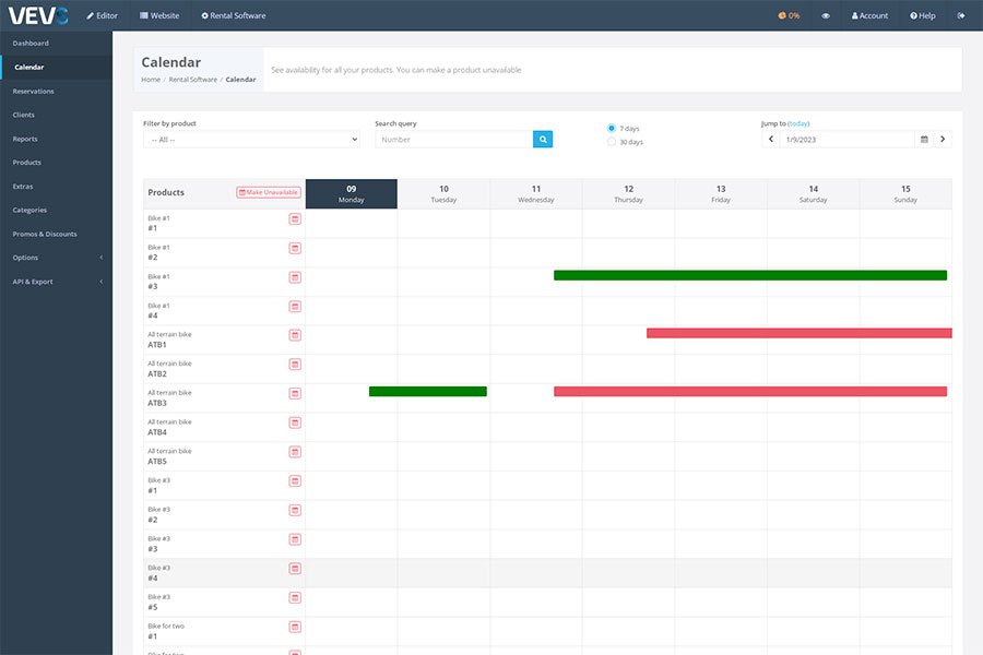 Availability Calendar