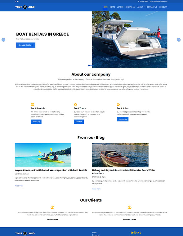 Boat Rental Website Template #5