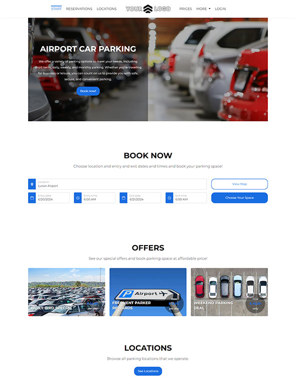 Parking Reservation Software - Website Template #4