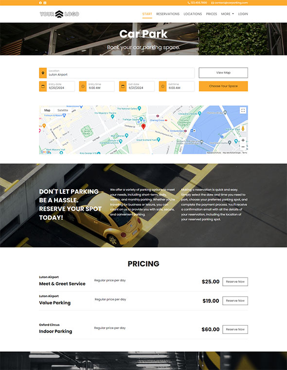 Parking Reservation Software - Website Template #5