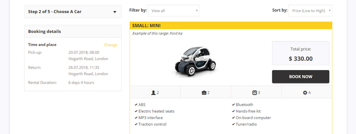 Car Rental Reservation System