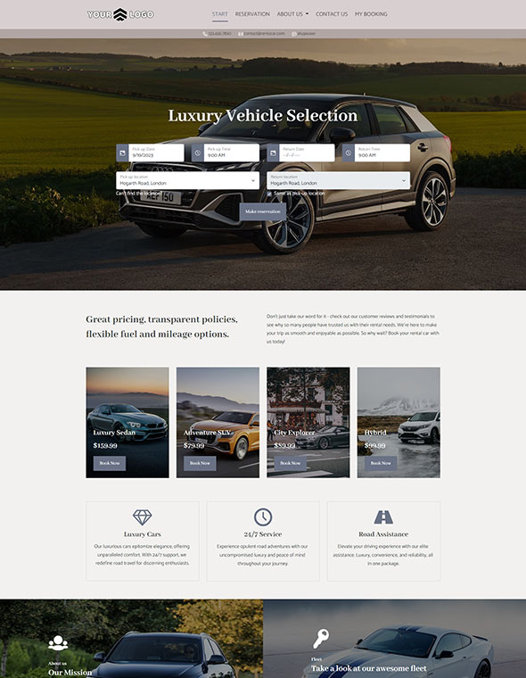 Car Rental Software - Website Template #10