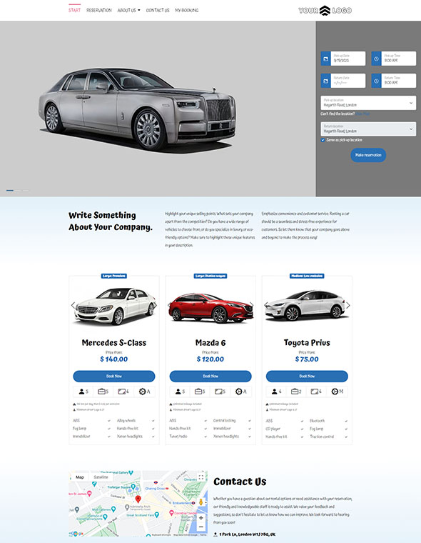 Car Rental Software - Website Template #2