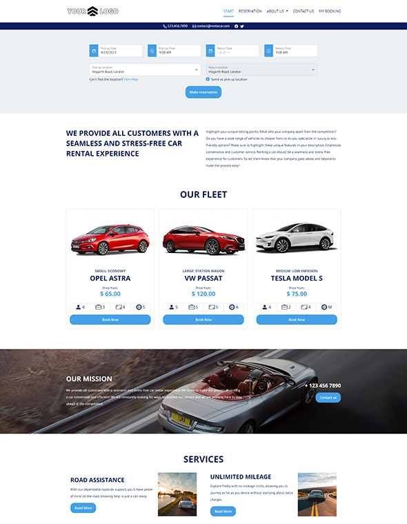 Car Rental Software - Website Template #9