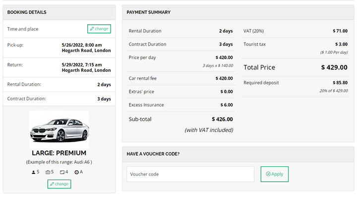 Specify fees & taxes