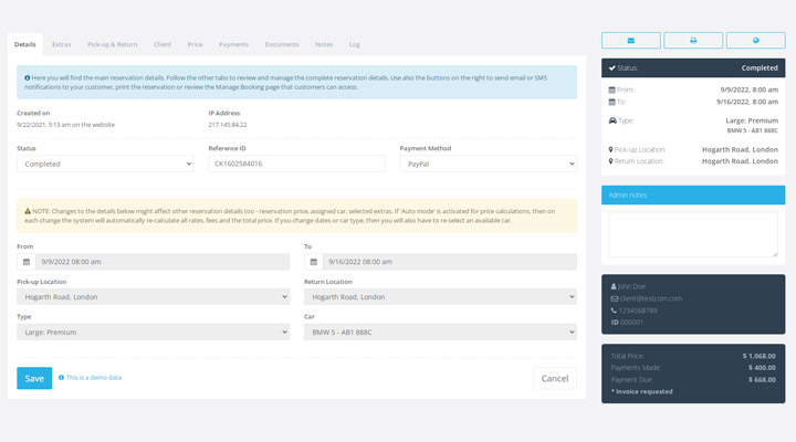 Manage reservations online