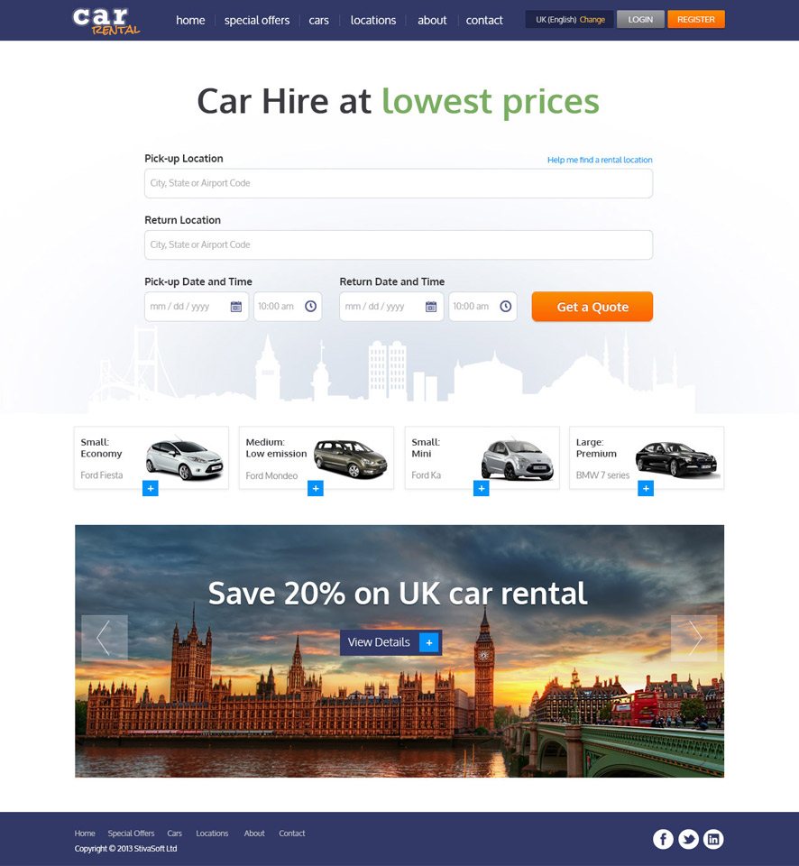 VEVS Car Rental sites Demo