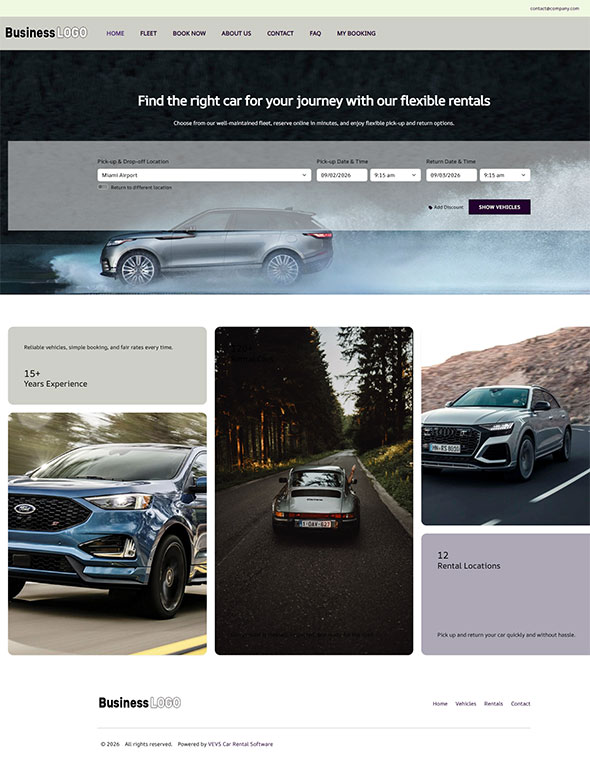 Car rental website template 6