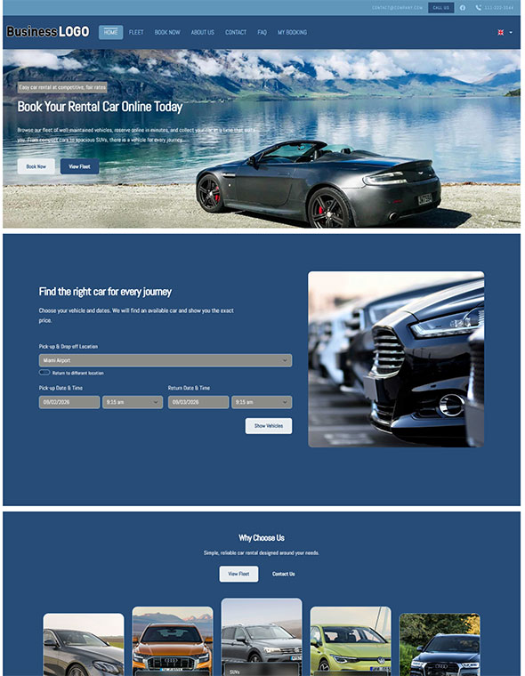 Car rental website template 7