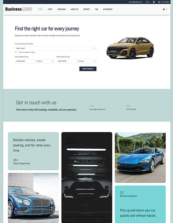 Car rental website template 8