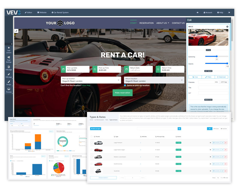 VEVS Car Rental Software & Website